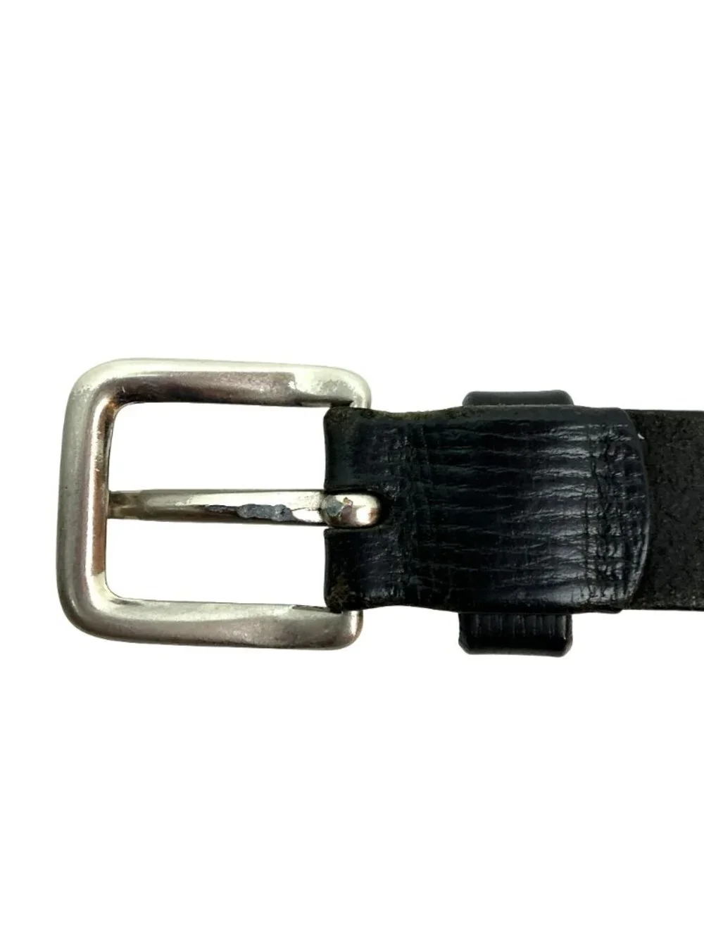 Unbranded Super Flexible Leather Belt With Heavy-Duty Silver-Tone Buckle - Textu